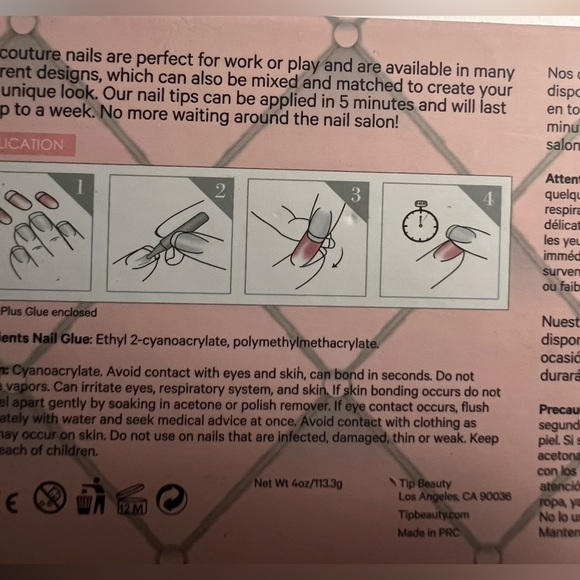 Tips Beauty | Couture medium/long Acrylic Press On Nails, 3-pack - Picture 6 of 6